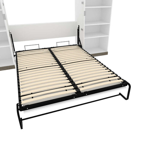 Grand lit escamotable avec étagères (126L)