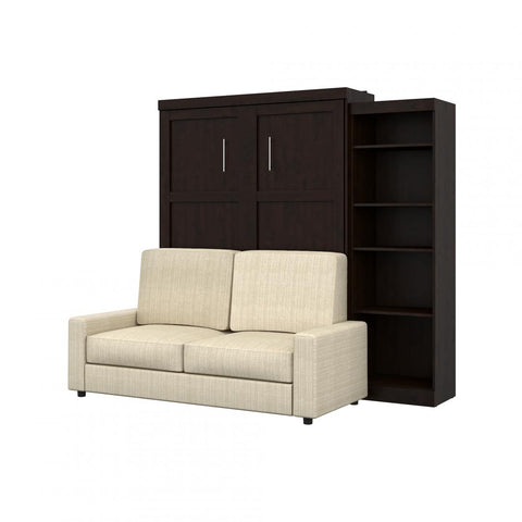 Queen Murphy Bed with Sofa and Shelving Unit (96W)