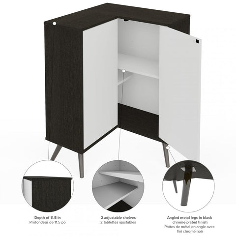 Corner Storage Cabinet with Metal Legs