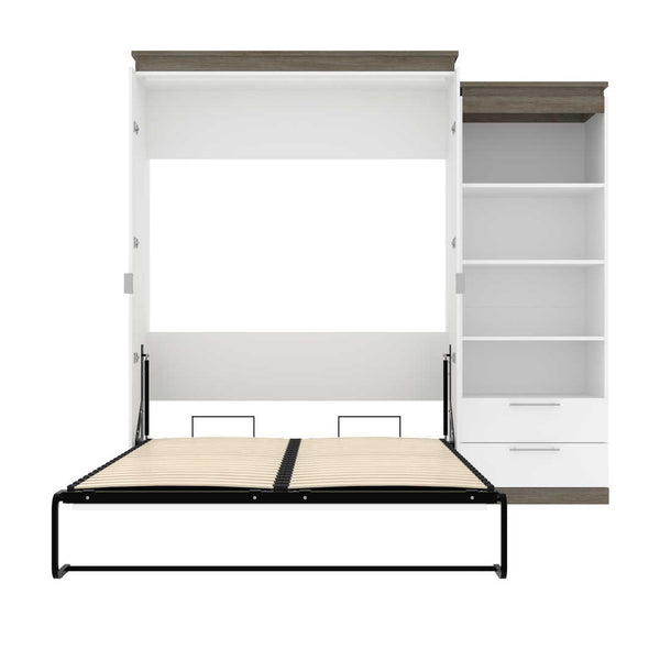 Queen Murphy Bed with Shelves and Drawers (97W)
