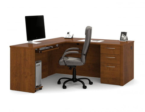 L-Shaped Desk with Pedestal