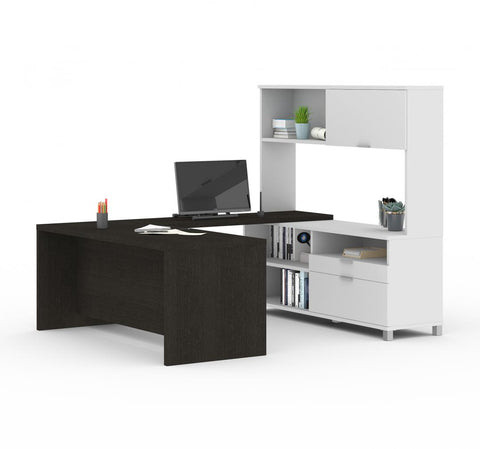 72W U-Shaped Executive Desk with Hutch