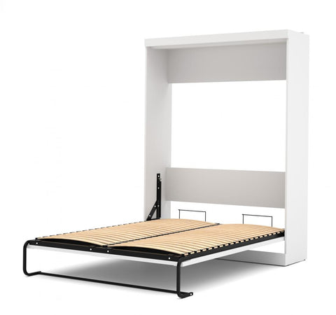 Grand lit escamotable avec tablettes et tiroirs (126L)