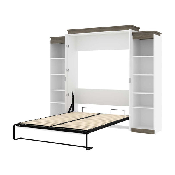 Queen Murphy Bed with 2 Narrow Shelving Units (105W)