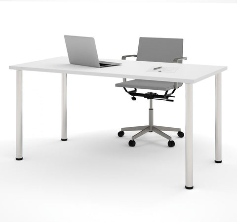 60W Table Desk with Round Metal Legs