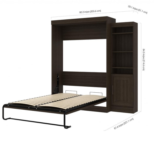 Full Murphy Bed with Storage Cabinet (81W)