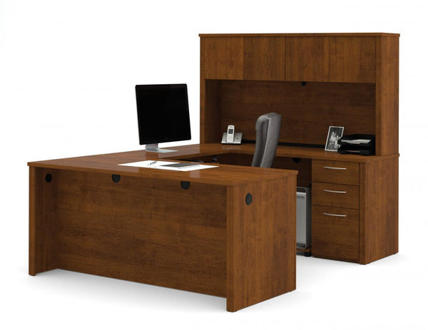 66W U-Shaped Executive Desk with Pedestal and Hutch