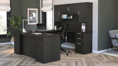 71W U or L-Shaped Executive Desk with Hutch