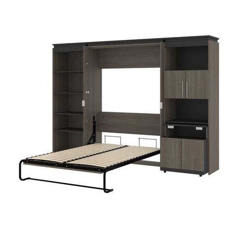 Full Murphy Bed with Shelving and Fold-Out Desk (119W)