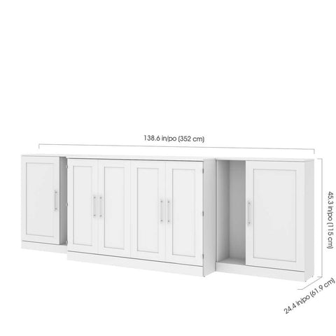 Grand lit cabinet (queen) avec matelas et armoires (139L)