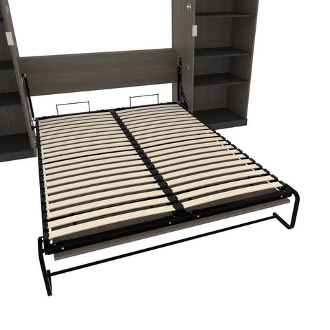 Grand lit escamotable avec étagères (126L)