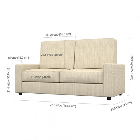 Lit escamotable double avec canapé et étagères (109L)