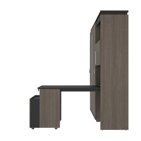 Lit escamotable double avec armoire et bureau rétractable (91L)