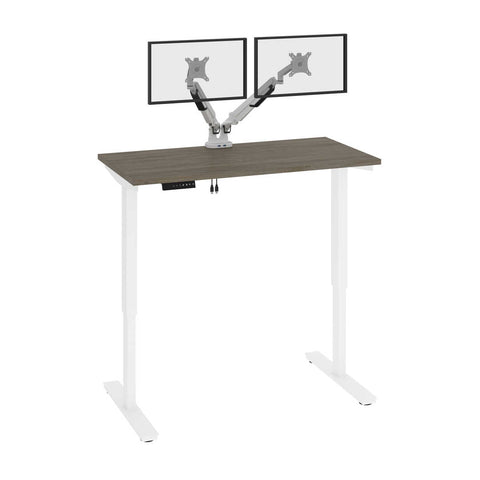 48W x 24D Electric Standing Desk with Monitor Arms