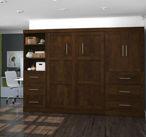 Full Murphy Bed with Open and Concealed Storage (120W)
