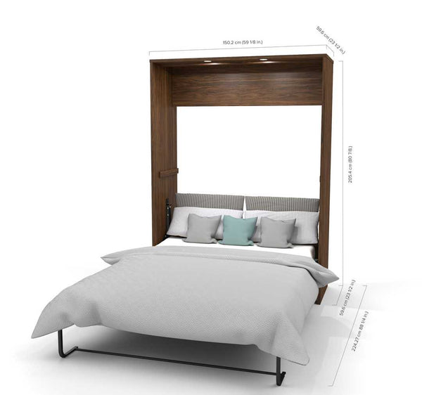 Full Murphy Bed with Nightstand and Floating Shelves (79W)