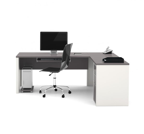 72W L-Shaped Desk with Pedestal