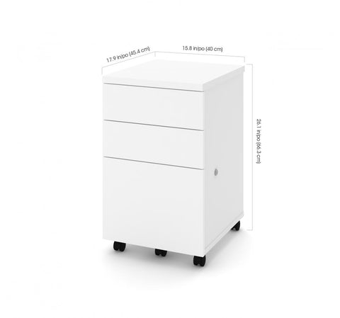16W Assembled Mobile Pedestal with 3 Drawers