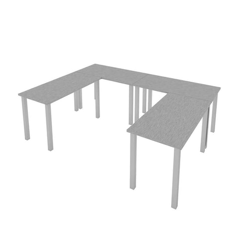 Quatre tables de bureau 48L x 24P avec pattes carrées en métal