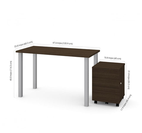 48W x 24D Table Desk with Mobile Pedestal