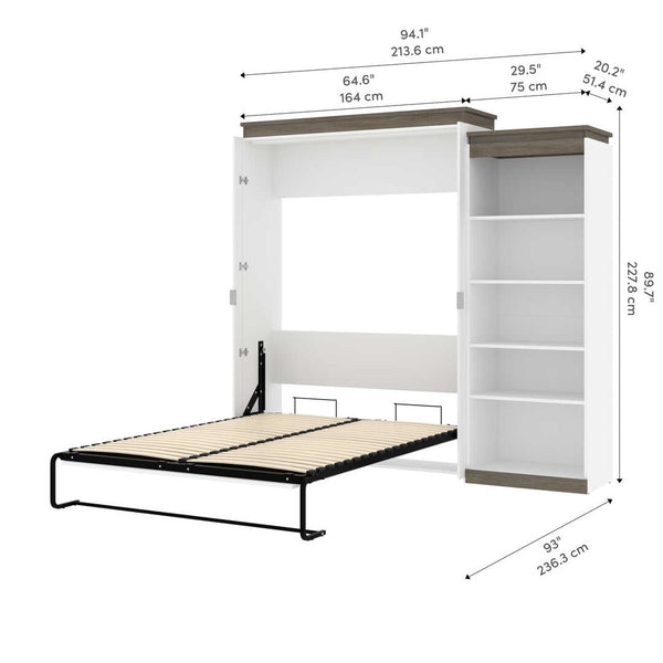 Queen Murphy Bed with Shelves (97W)
