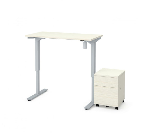 2-piece set including a 24“ x 48“ standing desk and a mobile pedestal