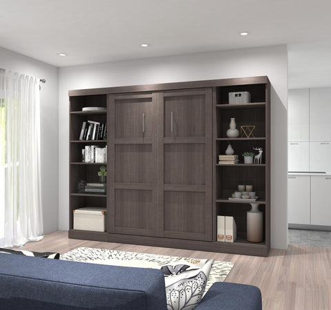 Full Murphy Bed with 2 Shelving Units (109W)