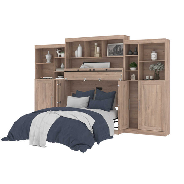 Full Cabinet Bed with Mattress and Upper Storage (133W)