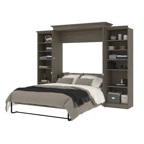 Grand lit escamotable avec étagères (115L)