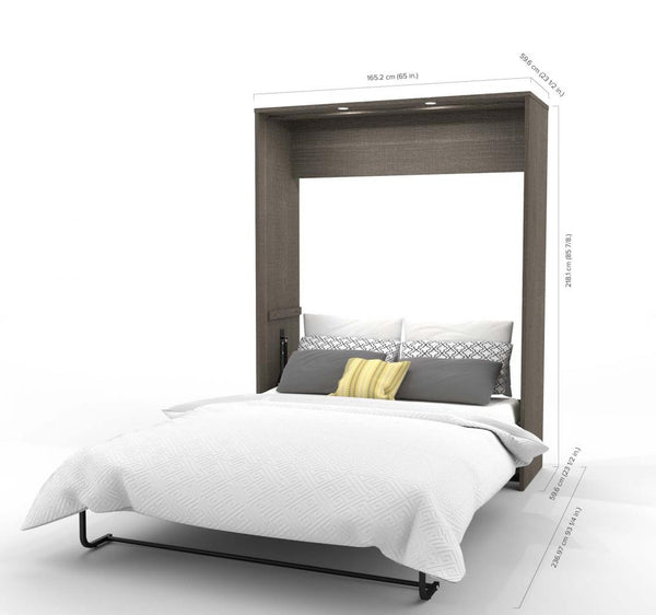 Grand lit escamotable avec tables de chevet et étagères flottantes (105L)