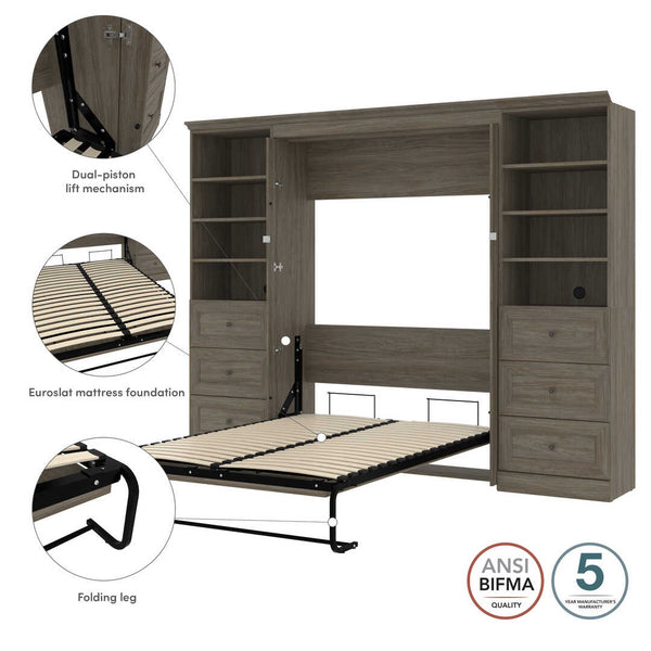 Full Murphy Bed with Closet Storage (114W)