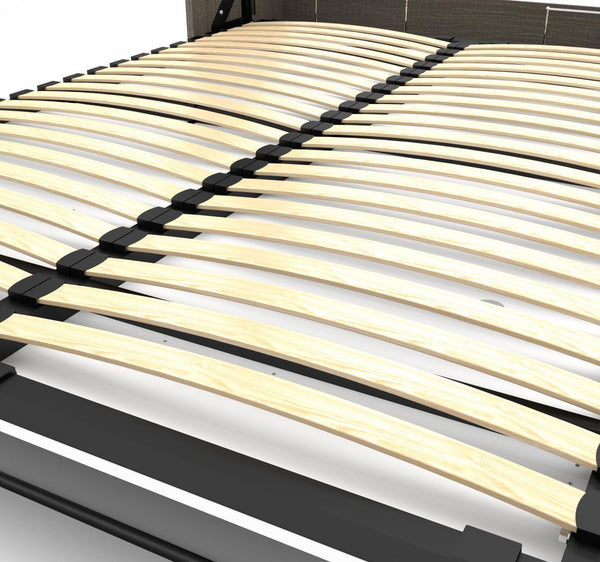 Grand lit escamotable avec table de chevet et étagères flottantes (85L)