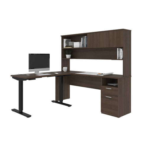 24” x 48” Standing Desk and 1 Credenza with Hutch