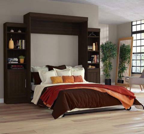 Grand lit escamotable avec 2 armoires (108L)