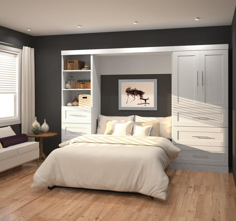 Full Murphy Bed with Open and Concealed Storage (120W)