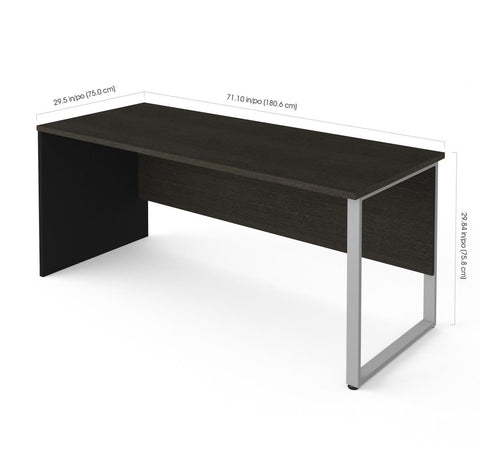 72W Table Desk with Rectangular Metal Leg