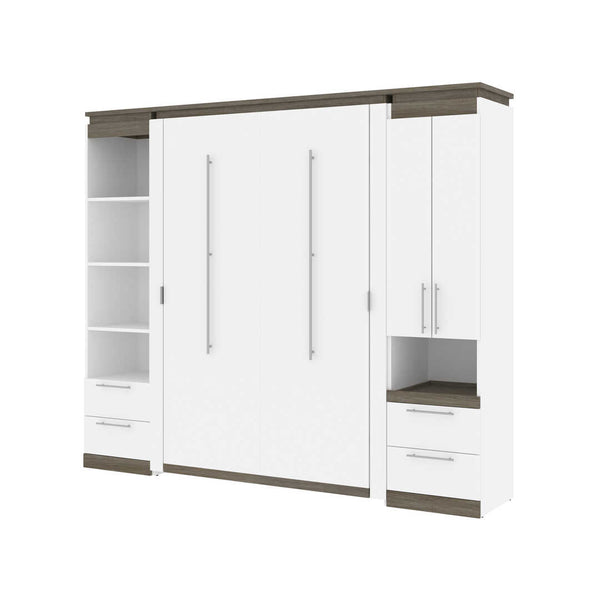 Full Murphy Bed and Narrow Storage Solutions with Drawers (99W)