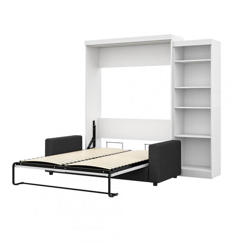 Queen Murphy Bed with Sofa and Shelving Unit (96W)
