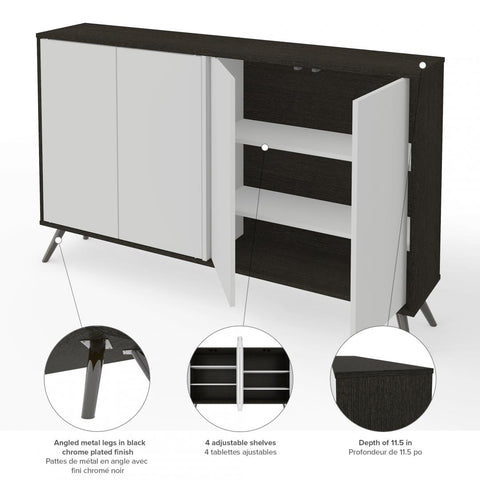 60W Narrow Storage Cabinet with Metal Legs