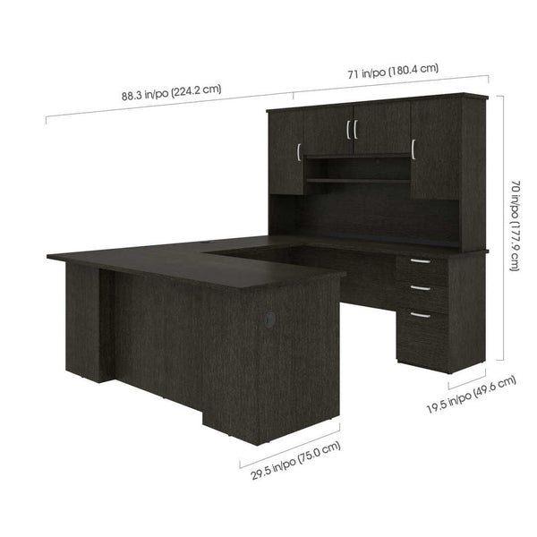 71W U or L-Shaped Executive Desk with Hutch