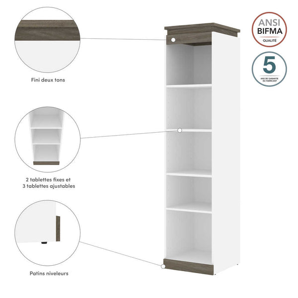 20W Narrow Storage Shelf for Bedroom