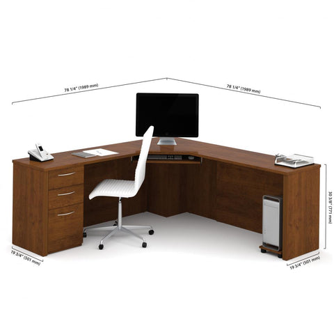 79W Corner Desk with Pedestal