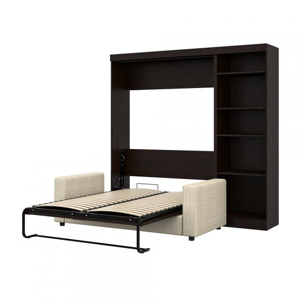 Full Murphy Bed with Sofa and Shelving Unit (90W)
