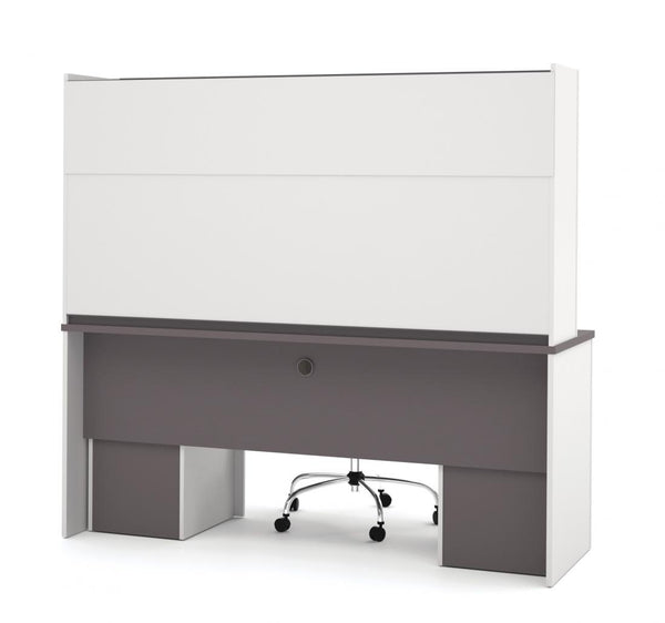 72W Credenza Desk with Two Pedestals and Hutch