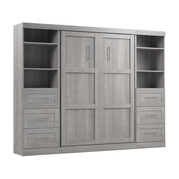 Full Murphy Bed and 2 Shelving Units with Drawers (109W)