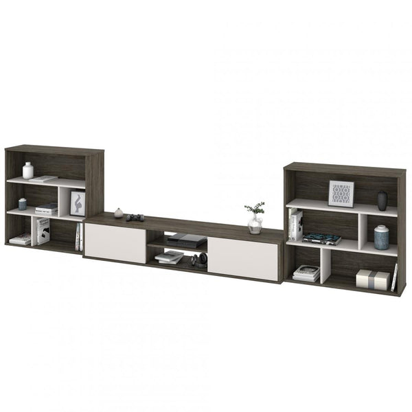 TV Stand with 2 Asymmetrical Shelving Units