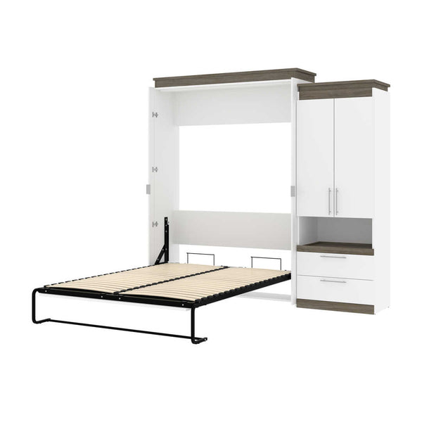 Grand lit escamotable avec armoire et tablette coulissante (97L)