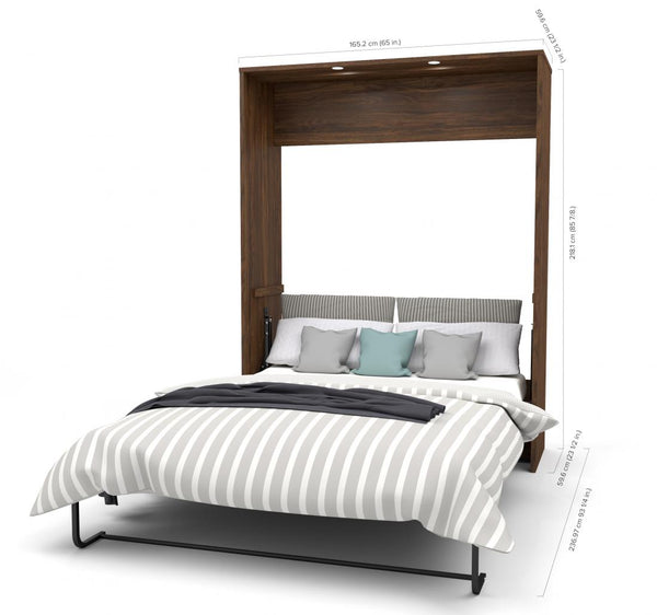 Grand lit escamotable avec 2 organisateurs de garde-robe avec tiroirs (125L)