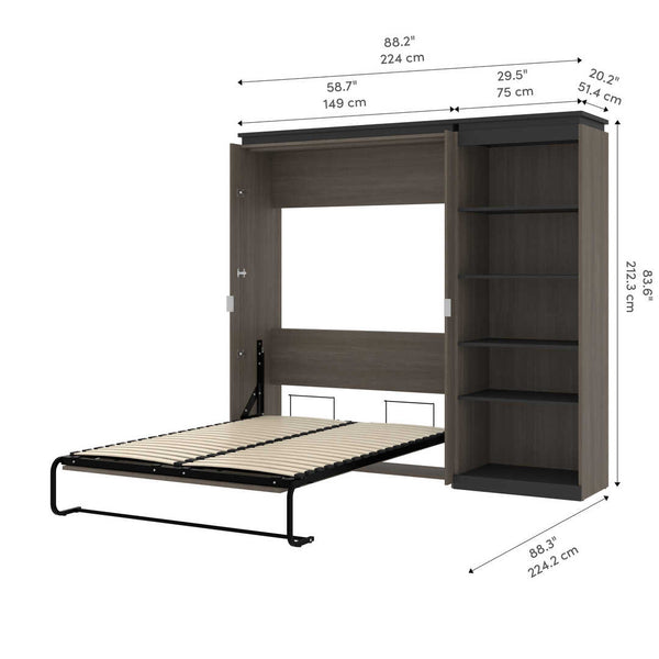 Full Murphy Bed with Shelving Unit (89W)