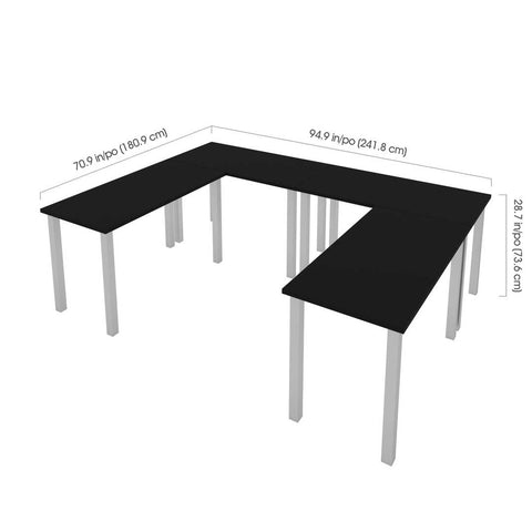 Four 48W x 24D Table Desks with Square Metal Legs